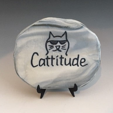 Cattitude - inspirational plaque